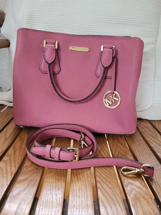 Michael Kors Handbags - MK Michael Kors Savannah Saffiano Leather Satchel Crossbody
